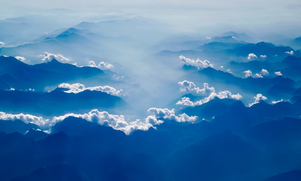 Aerial view of forest landscape with haze during an emergency scenario